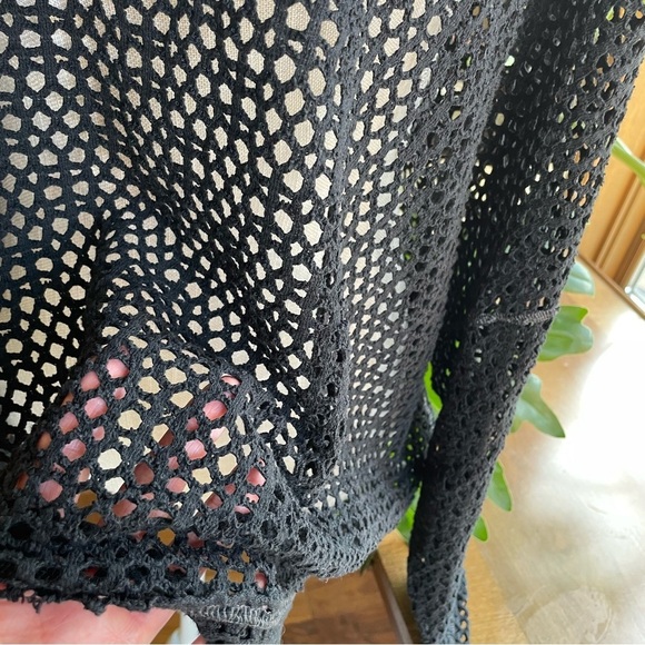 We The Free Black Open Weave Crochet Sweater Top - Picture 13 of 13